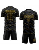 Best Pro Custom Black Black-Gold Sublimation Soccer Uniform Jersey Best Pro Custom Black Black-Gold Sublimation Soccer Uniform Jersey