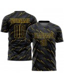 Best Pro Custom Black Black-Gold Sublimation Soccer Uniform Jersey Best Pro Custom Black Black-Gold Sublimation Soccer Uniform Jersey