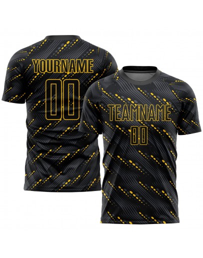 Best Pro Custom Black Black-Gold Sublimation Soccer Uniform Jersey Best Pro Custom Black Black-Gold Sublimation Soccer Uniform Jersey